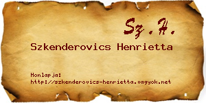 Szkenderovics Henrietta névjegykártya