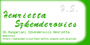 henrietta szkenderovics business card